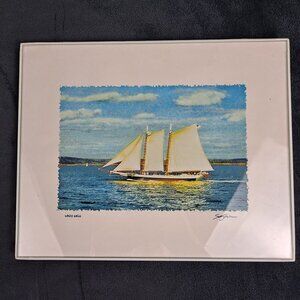 "White Sails" Print White Frame Signed by Artist Scott Griswold